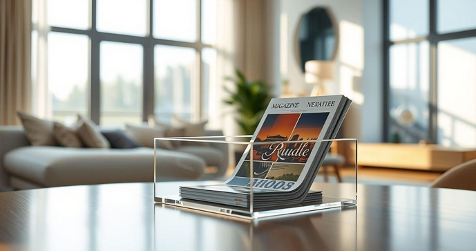 Porta revista de acrílico é a solução moderna para organizar sua sala com estilo Porta revista de acrílico é a solução moderna para organizar sua sala com estilo