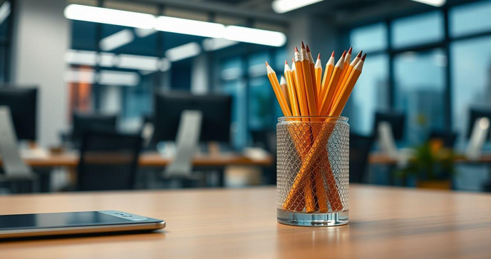 Porta Lápis de Acrílico Funcional e Estiloso para seu Escritório Porta Lápis de Acrílico Funcional e Estiloso para seu Escritório