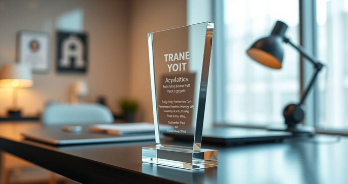 Troféu de Acrílico Personalizado Pode Celebrar Conquistas e Inspirar a Equipe