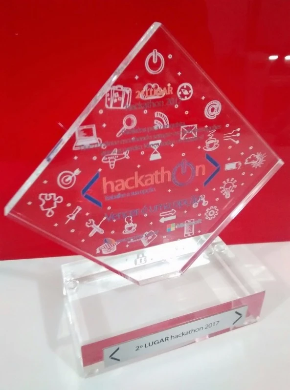 Troféu em acrílico transparente Troféu em acrílico transparente